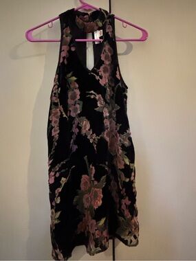 NWT Band of Gypsies | Velvet Burnout Floral High Neck Choker Dress